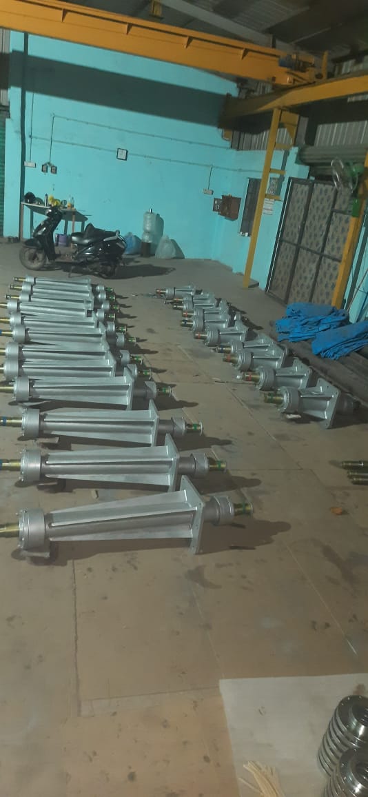 Bearing block housings in-process, workshop view