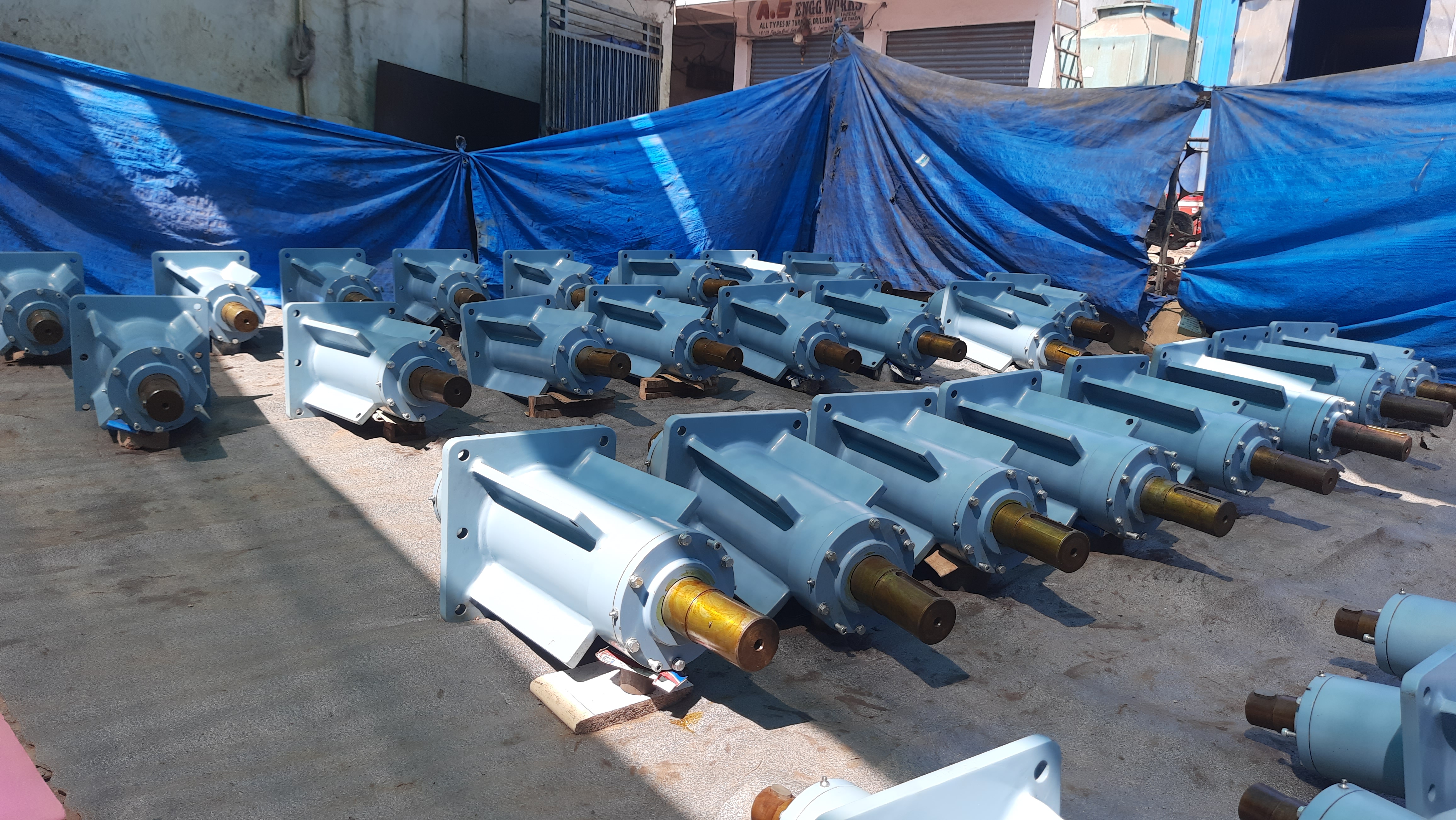 Bearing block assemblies manufactured at Subhasini Engg Works, ready for dispatch
